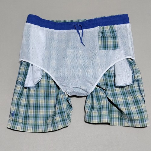 Polo Sport Ralph Lauren karierte Badehose Herren Gr. XL blau grün - Bild 8 von 17