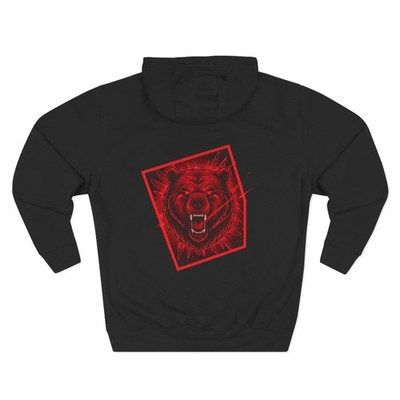 Unisex Grizzly Bear Hoodie | Fierce Mythical Back Print | Cyber Core Logo