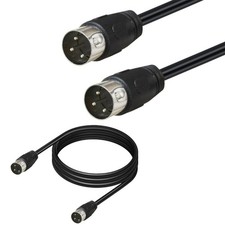 0.5-5.0m Long 3Pin DIN Male Plug Connector Cable Power Supply Extension Line