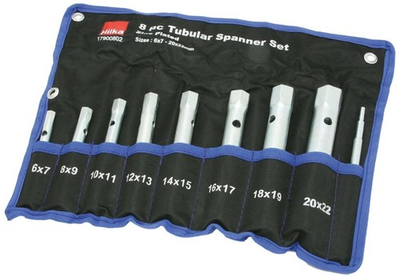 #ad 8PCs HILKA Tubular Spanner Set 6 22mm Metric Carbon Zinc Plated Garage Pouch DIY GBP 11.99