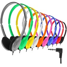 10 Pack Class Set Headphones for Kids Students Bulk Classroom Headsets Adjust...