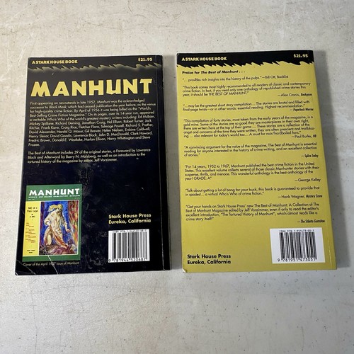 The Best Of Manhunt Magazine Book Set Lot Of 2 Volumes Paperback -Jeff Vorzimmer - Picture 2 of 6