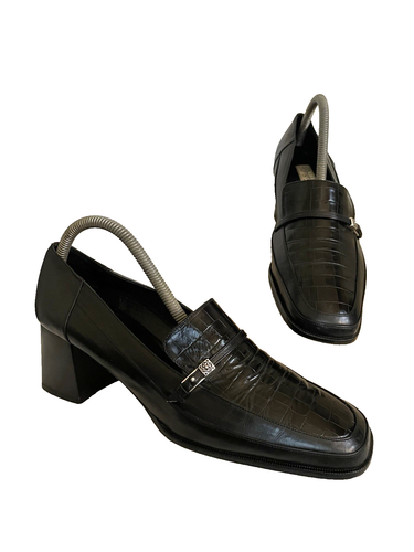 Brighton Elisa Italien Damen schwarze Leder Pumps 9-1/2 M - Bild 1 von 7