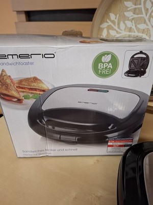 Emerio Doppel Sandwich Maker, BPA Frei, Klassische Form Für Dreieckiges Sandwich