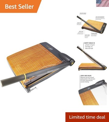 12'' TrimAir Wood Guillotine Paper Cutter - Heavy Duty 30 Sheets Capacity