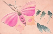 Postcard Vintage 1 Butterfly/Leaves Embossed P 5/22/1908  364 