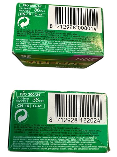 FUJIFILM Superia 200 And Fujicolor C200 36 Exposure Both 36 Exposure Films New - Picture 2 of 2