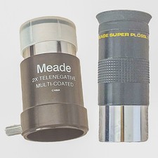 Meade 26mm Super Pl ssl Eyepiece 124 2X Telenegative Barlow Lens 1.25"
