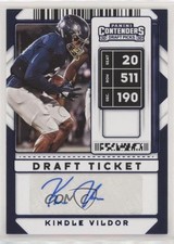 2020 Contenders Draft Picks College Ticket Blue Foil Kindle Vildor Auto 0bt4