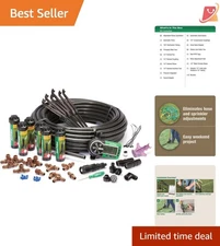 In-Ground Automatic Sprinkler System Kit Plastic 1000-3000 sq ft Easy Install