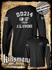 DD214 Alumni US Flag Military 2-Sided Long Sleeve T-Shirt Army Marines Veteran