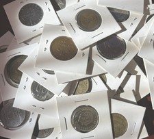 50x FOREIGN WORLD COINS IN 2X2 SLABS RANDOM PICKED Foreign Currency Collectable