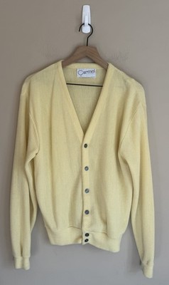 Vintage Golf Cardigan Sweater Carmel Mens Size XL Grandpa 70s 80s