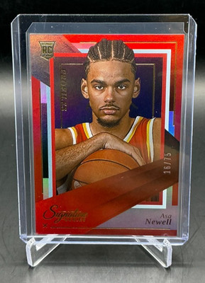 2025/26 Panini Signature Series Profiles ASA NEWELL RC #16/75 HAWKS