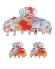 3.9 Inch Large French Banana Acetate Hair Claw Clip 2 PCS Small NoSlip