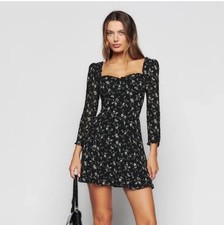 Reformation Remi long sleeve mini dress Lucien floral black size 2