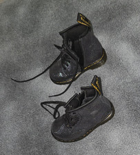 Dr. Martens 1460 T Kids US 7 Black Leather Lace Up Zip Ankle Boots EU 23
