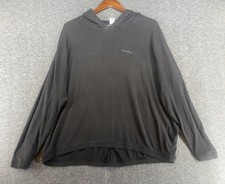 Calvin Klein Sleepwear Pullover Long Sleeve Hoodie Sweatshirt Black Womens Large
