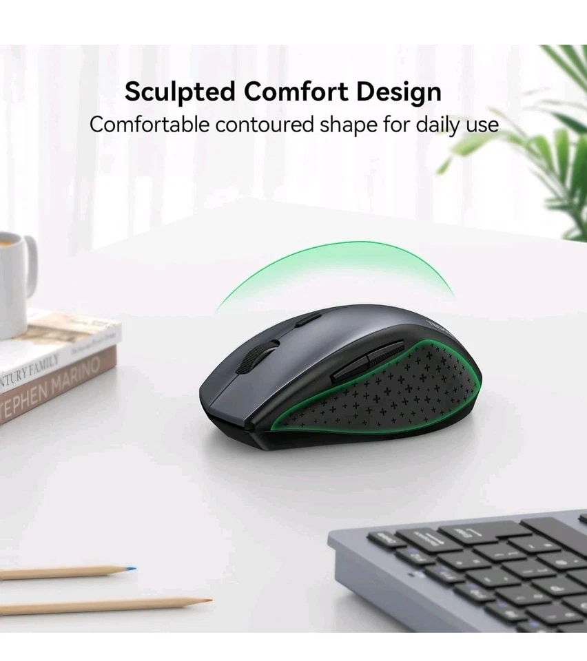 TECKNET Wireless Mouse for Laptop, 4800 DPI Optical Computer Mice with 6 White - Image 2 of 3