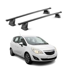 Barres de toit transversales acier pour Opel Meriva B 2010-2017 TÜV Noir 2Pcs