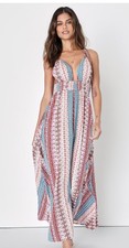 Lulus Sleeveless Tie-Strap Maxi Dress S