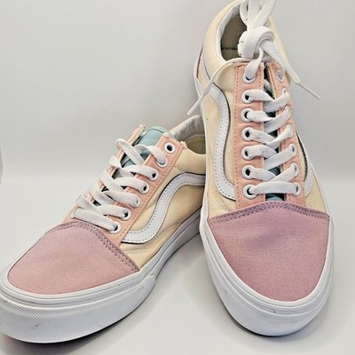 Vans Old Skool Platform Sneakers Pastel  White Canvas Shoe New Size 8.5 W  7M
