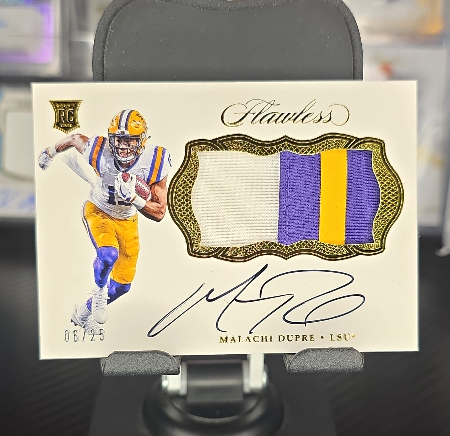 Panini 2017 Flawless Collegiate Malachi Dupre LSU RPA-MD RC Auto Patch /25