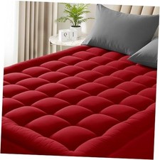 Mattress Pad Pillow Size Pillow Top - Extra Thick Padded Mattress Pad King Red
