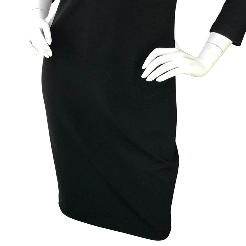 Vestido para mujer Calvin Klein talla 4 cuello redondo imitación cuero bloques de color negro marrón Foto 3 de 4