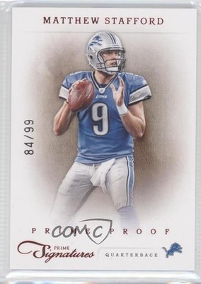 2011 Panini Prime Signatures Prime Proof Red 84/99 Matthew Stafford #122 zg6