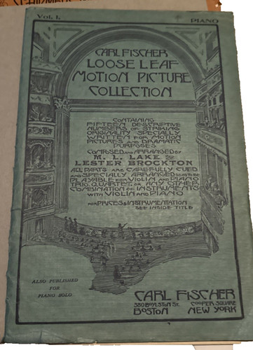 Antique CARL FISCHER LOOSE LEAF SILENT MOTION PICTURE 13 sheet music PIANO 1914
