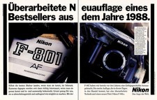 3w24985/ dekorative Reklame aus 1991 &ndash; Fotoapparat Nikon F-801