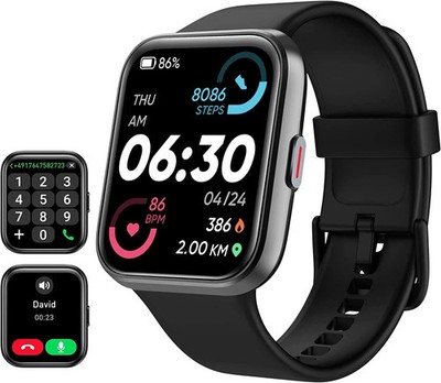 Tensky Smart Watch for Men/Women Android & iPhone, Alexa Built-in, 1.8'' Touch Sc