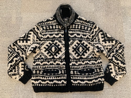 $1600 RRL Ralph Lauren Hand Knit Wool Intarsia Full Zip Sweater Cardigan-MEN-XXL - Picture 4 of 5