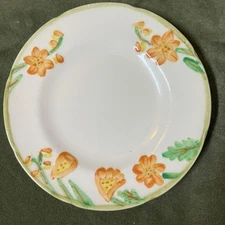 1942 Delphinium Orange Bread & Butter Plate by Metlox-Poppytrail CA - 6"