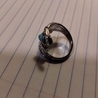  Moon, Flower, Horseshoe Inlaid Turquoise Water drop Shape Ring Adjustable. — photo 4