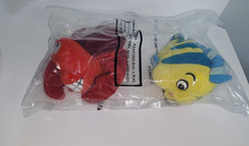 Disney Store The Little Mermaid 7  Flounder  8  Sebastian Beanbag Plush
