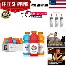 Gatorade G Zero Thirst Quencher - 3 Flavors, 20oz Bottles for Workout Refueling