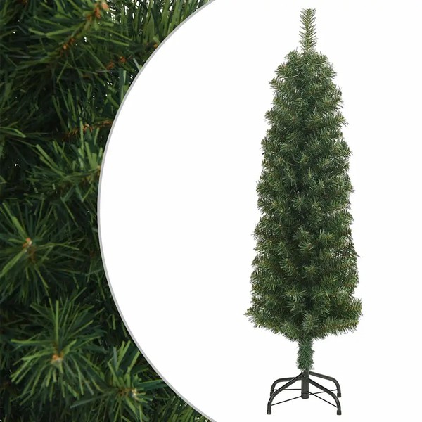 Schlanker KüNstlicher Weihnachtsbaum 150 Cm Mit StäNder PVC GrüN-image