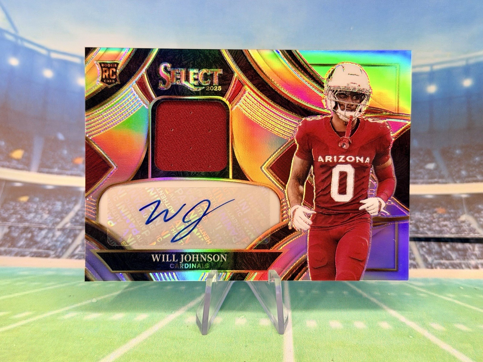 2025 Select Will Johnson Rookie Patch Auto /249 Cardinals RC Silver PRIZM