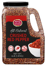 Crushed Red Pepper Flakes 4 LB Bulk Jar 64 Oz - All Natural, Pure, Chilli Flak