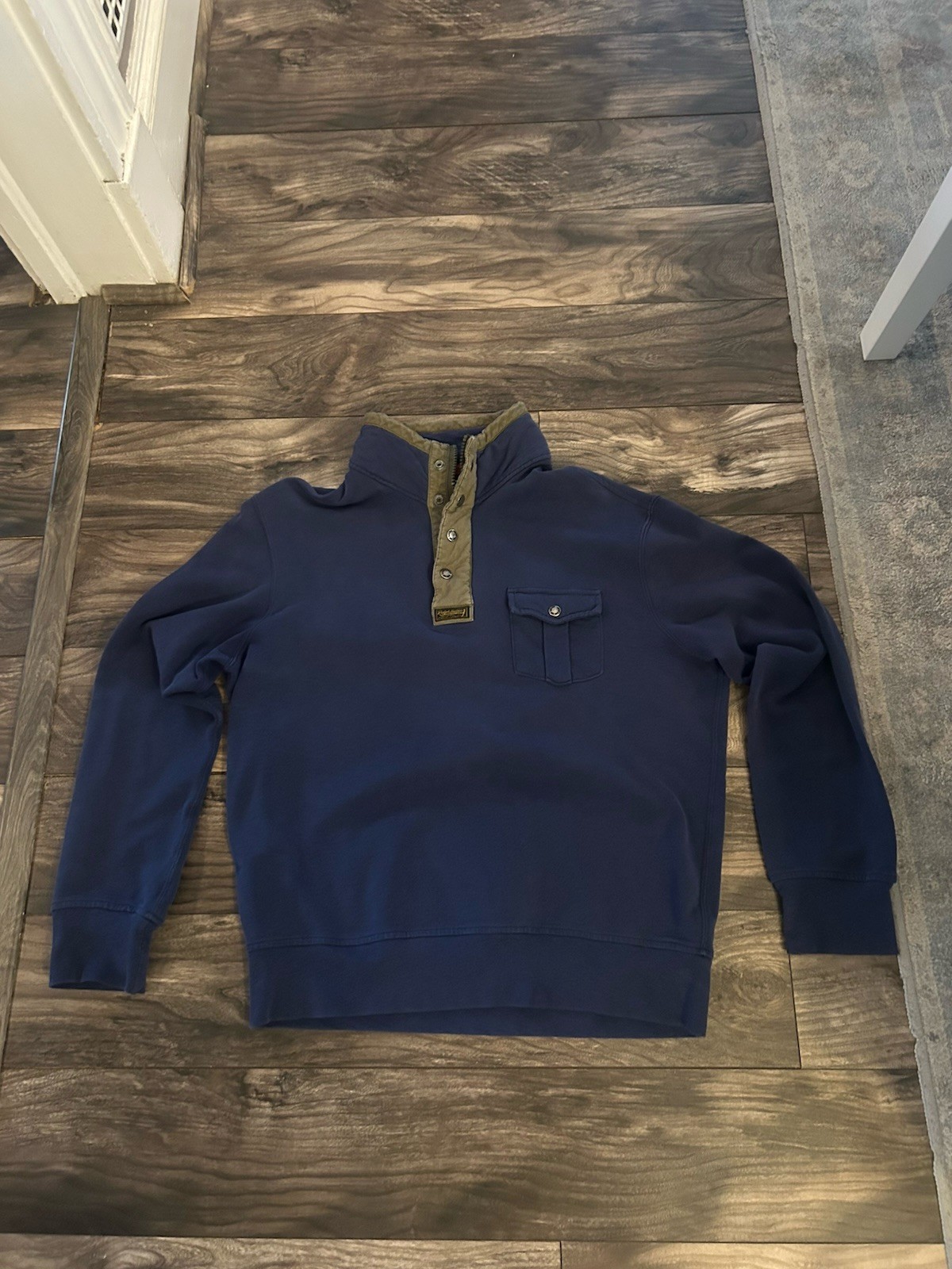 VTG POLO RALPH LAUREN Size XL Mens 1/4 Zip Thick Cotton Sweatshirt TALON 424