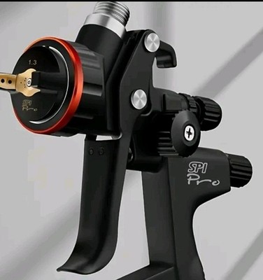 HVLP oder RP Spritzpistole GTi Pro Dragon B 600ml 1,3mm Druckluft Farbspritzgerät schwarz