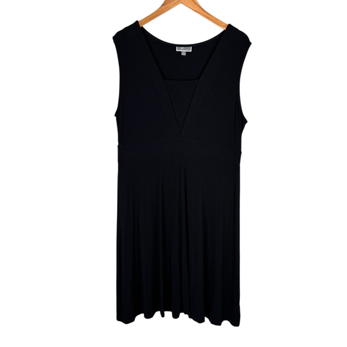 JM Collection L Black Sleeveless Ponte Knit Short Casual Skater Dress