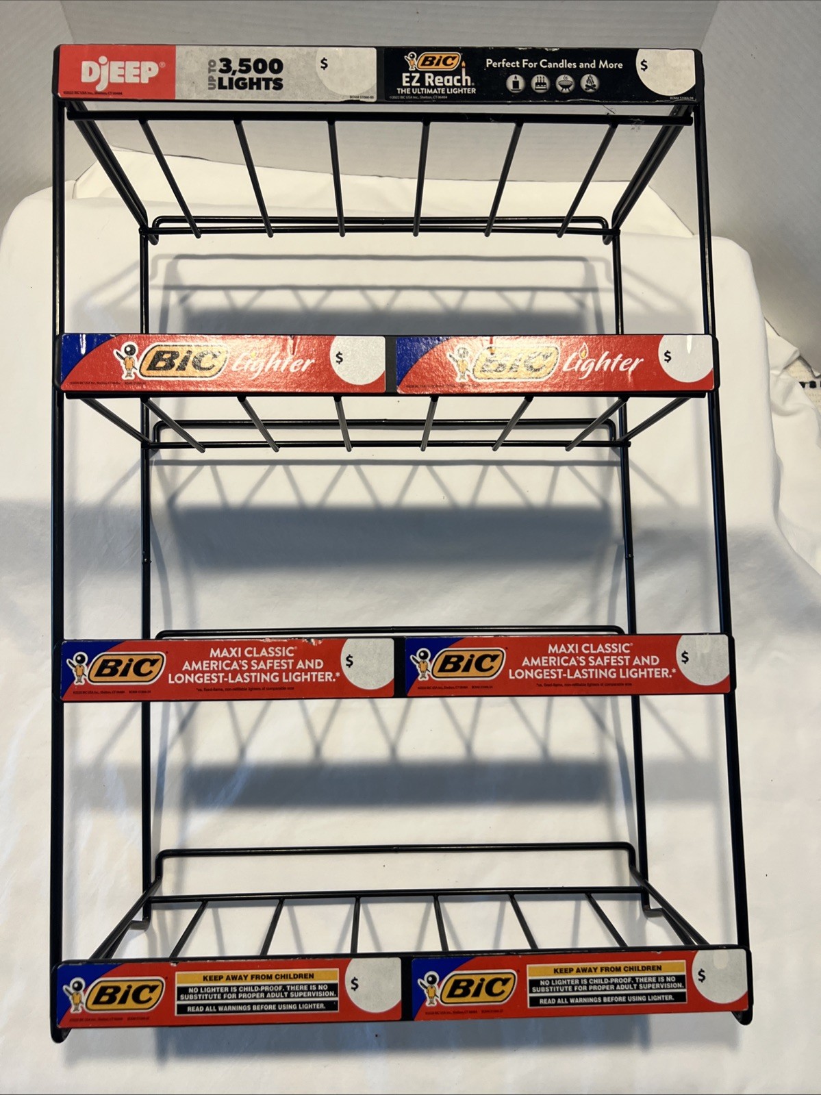 Black Metal 4 Tier Wire Rack Display Countertop Advertising 