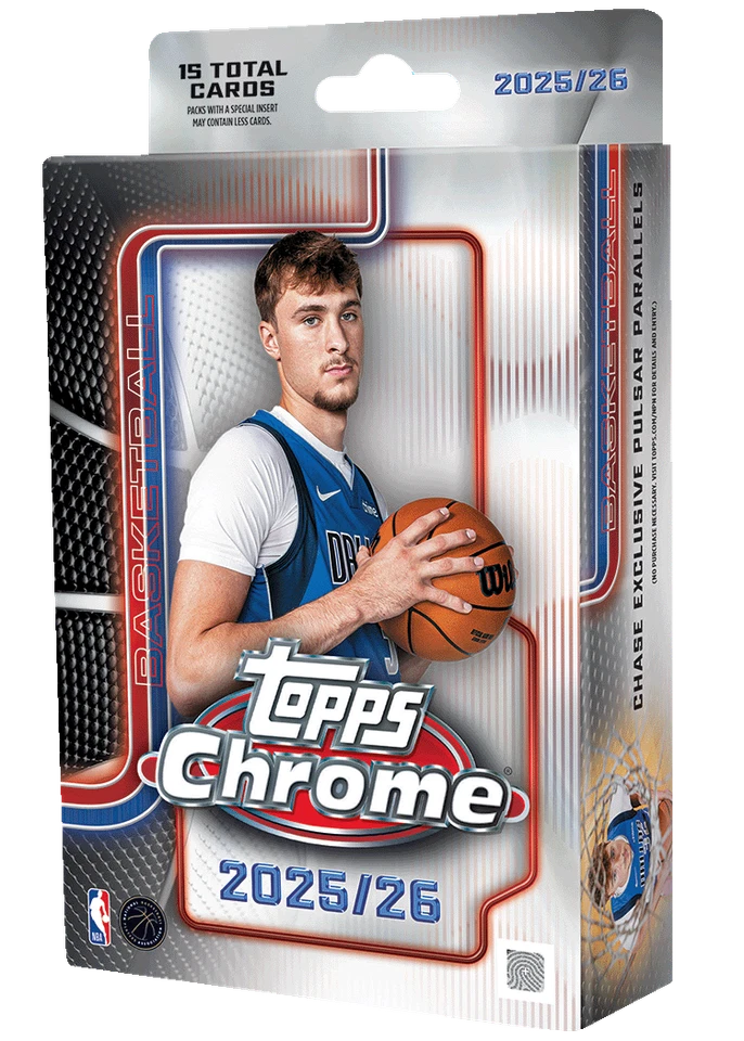 2025-26 TOPPS CHROME HANGER BOX (15 Cards) NBA Basketball Brand New Sealed QTY