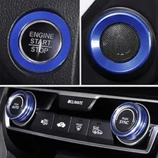 Accessories Climate Control Door Speaker Push to Start Button Cover, AC blue