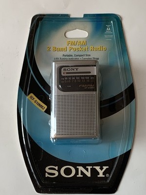 Sony ICF-S10MK2 Pocket AM/FM Radio Factory Sealed New Old Stock Vintage Silver