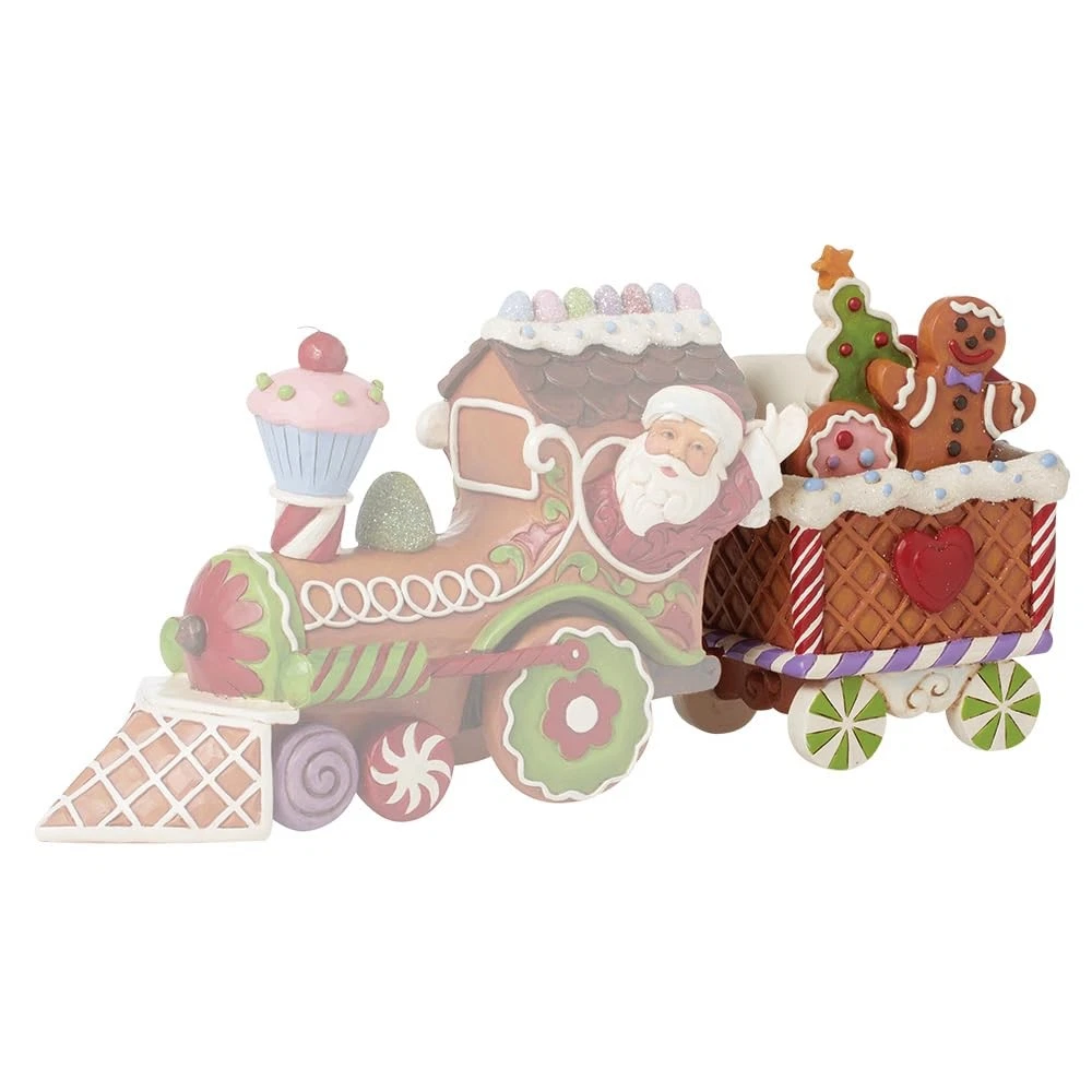 Enesco Jim Shore Heartwood Creek Gingerbread Christmas Train Car Figurine - Thumbnail 3