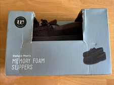 Wayland Square Slippers Deluxe Men's Memory Foam Size Small Brown NEW